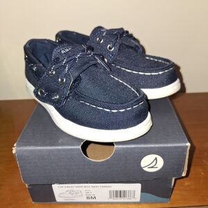 Navy Canvas Kids Boat Shoes Sperry Cup II Boys 8M